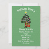 Whimsical Elf Tree Präsentieren Weihnachtsfeiertag Einladung (Vorderseite)