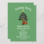 Whimsical Elf Tree Präsentieren Weihnachtsfeiertag Einladung (Vorne/Hinten)