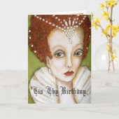 Whimsical Elizabeth I Queen Niedlich Funny Geburts Karte (Gelbe Blume)