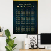 Whimsical Emerald Gold Fairy Wedding Seating Chart Poster (Heimbüro)