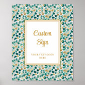 Whimsical Emerald Green Gold Eucalyptus Wedding Poster (Vorne)