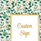 Whimsical Emerald Green Gold Eucalyptus Wedding Poster