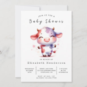 Whimsical Enchanted Cow Baby Dusche Einladung