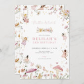 Whimsical Enchanted Fairy Birthday Einladung (Vorne/Hinten)