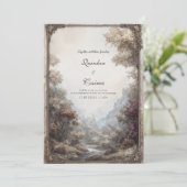 Whimsical Enchanted Forest Wedding Einladung (Stehend Vorderseite)