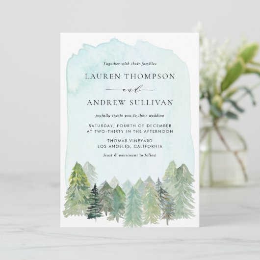 Whimsical Enchanted Forest Woodland Hochzeit Einladung (Stehend Vorderseite)