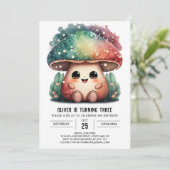 Whimsical Enchanted Fungi Geburtstagseinladung Einladung (Stehend Vorderseite)