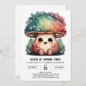 Whimsical Enchanted Fungi Geburtstagseinladung Einladung (Vorne/Hinten)