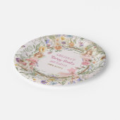 Whimsical Enchanted Garden Fairy First Birthday Pappteller (Schrägansicht)