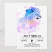 Whimsical Enchanted Lion Birthday Einladung (Vorne/Hinten)