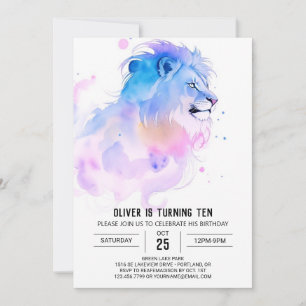 Whimsical Enchanted Lion Birthday Einladung