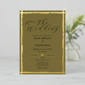 Whimsical erdgetönte Sage Golden Classy Wedding Folieneinladung (Stehend vorne)