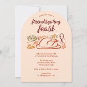 Whimsical Erntedank Friendsgiving Dinner ARCH Einladung (Vorderseite)