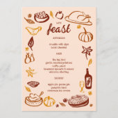 Whimsical Erntedank Friendsgiving HolidayCUSTOM Menükarte (Vorderseite)