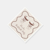 Whimsical Espresso Martini Hand Drawn Bachelorette Serviette (Ecke)
