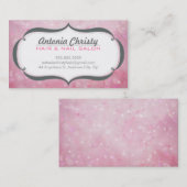WHIMSICAL ethereal extravaganter Rahmen grau rosa Visitenkarte (Vorne/Hinten)