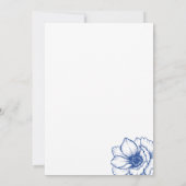 Whimsical Etwas Blue Floral Brautparty Einladung (Rückseite)