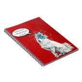 Whimsical Extravagant White Dog Notebook Notizblock (Rechte Seite)