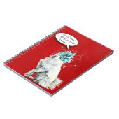Whimsical Extravagant White Dog Notebook Notizblock (Linke Seite)