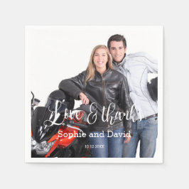 Whimsical Faded Foto Calligraphy Wedding Serviette