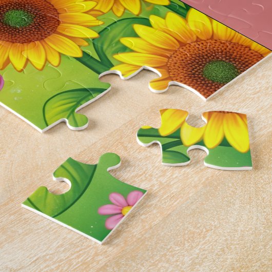 WHIMSICAL "FAIRE AND SUNFLOWERS" JIGSAW PUZZLE (Seite)
