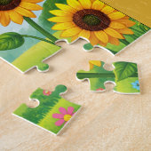 WHIMSICAL "FAIRE AND SUNFLOWERS" JIGSAW PUZZLE (Seite)