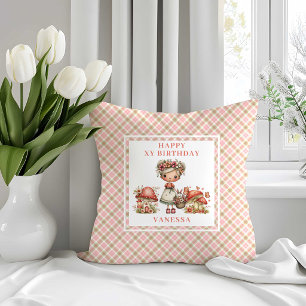 Whimsical Fairy 7. Geburtstag Rosa Kissen
