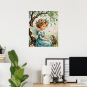 Whimsical Fairy and Hedgehog Garden Wall Art Poster (Heimbüro)