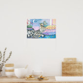 Whimsical Fairy and Tabby Cat Art Print Poster (Küche)