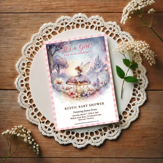 Whimsical Fairy Baby Shower Invitation Einladung