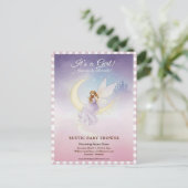 Whimsical Fairy Baby Shower Invitation Postkarte (Stehend Vorderseite)