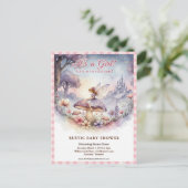 Whimsical Fairy Baby Shower Invitation Postkarte (Stehend Vorderseite)