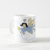 Whimsical Fairy Blue Karos Tasse (Vorderseite Links)