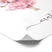 Whimsical Fairy Butterfly Pink Kinderzimmer Name Poster (Ecke)