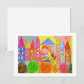 Whimsical Fairy Castle Town Holiday Response Card RSVP Karte (Vorne/Hinten)