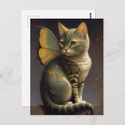 Whimsical Fairy Cat Postkarte (Vorne/Hinten)