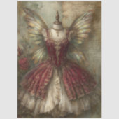 Whimsical Fairy Crimson Ballet Costume Decoupage  Seidenpapier (Vorderseite)