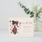 Whimsical Fairy Doll Retro Cute Ankündigungspostkarte (Stehend Vorderseite)