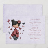 Whimsical Fairy Doll Retro Cute Baby Shower Einladung (Vorne/Hinten)