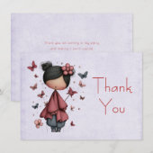 Whimsical Fairy Doll Retro Cute Dankeskarte (Vorne/Hinten)