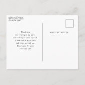 Whimsical Fairy Doll Retro Cute Thank You Postkarte (Rückseite)