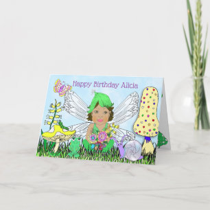 Whimsical Fairy Elf auf Magic Mushroom Geburtstag Karte