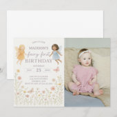 Whimsical Fairy Erster Geburtstag Einladung (Vorne/Hinten)