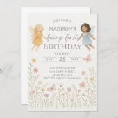 Whimsical Fairy Erster Geburtstag Einladung (Vorne/Hinten)