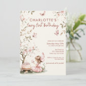 Whimsical Fairy erster Geburtstag Einladung (Stehend Vorderseite)