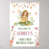 Whimsical Fairy erster Geburtstag Poster (Vorne)