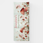 whimsical fairy first birthday custom long banner (Vertikal)