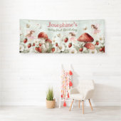 whimsical fairy first birthday custom long banner (Insitu)