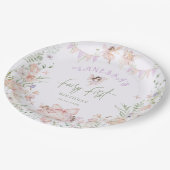 Whimsical Fairy First Birthday Enchanted garden Pappteller (Schrägansicht)