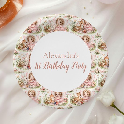 Whimsical Fairy First Birthday Pappteller